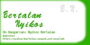 bertalan nyikos business card